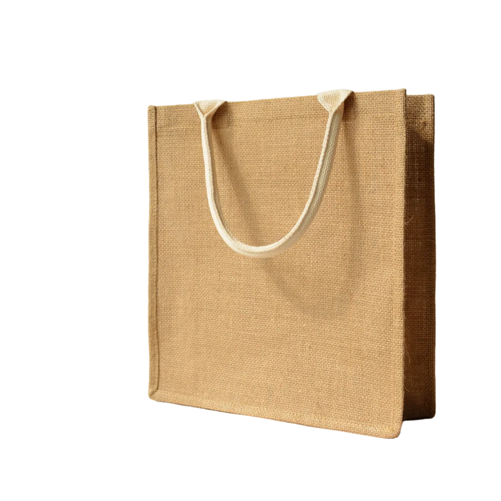 

Custom Printed Burlap Tote Shopping Bag Reusable Jute Grocery Bag with Cotton Handle, Can be customized