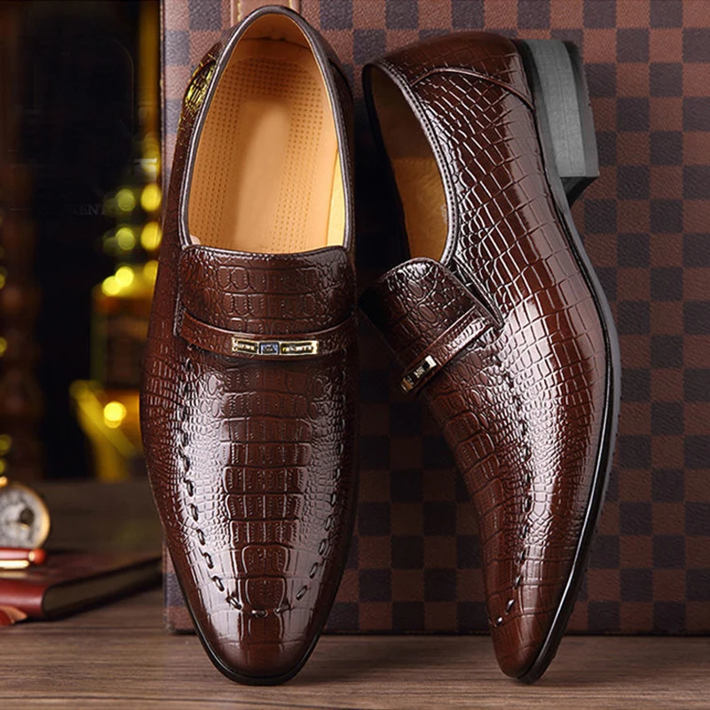 

ZZ06 Men Fashion Dress Shoes With One Buckle High Quality Oxford Sole Formal Shoes Wholesale, As picture or custom