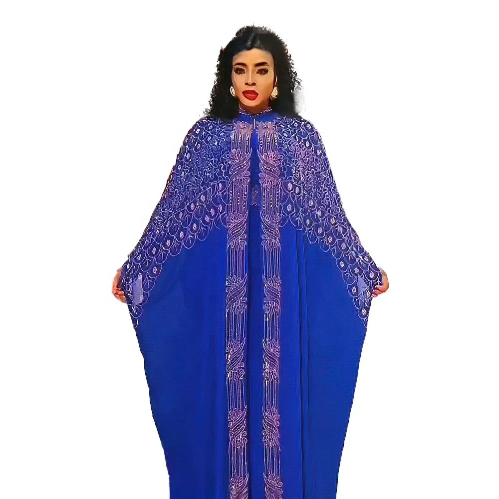 In Stock Modern African Dresses 2024 Rhinestone African Luxury Dress for Women Two Piece Modern African Dress Designs