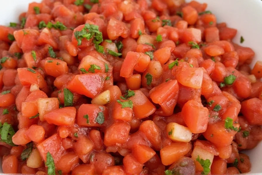 Final dish with roasted tomato salsa drizzled