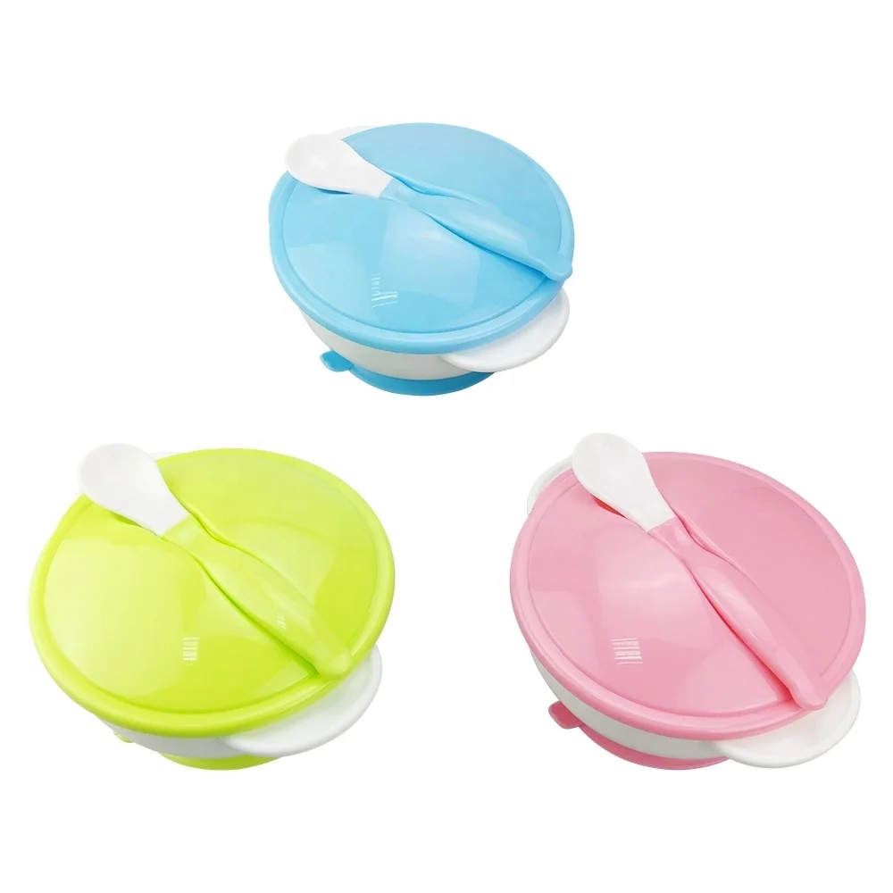 

BPA Free Food Grade Silicone Suction Feeding Bowl Set Safe Plastic Baby Bowl With Spoon