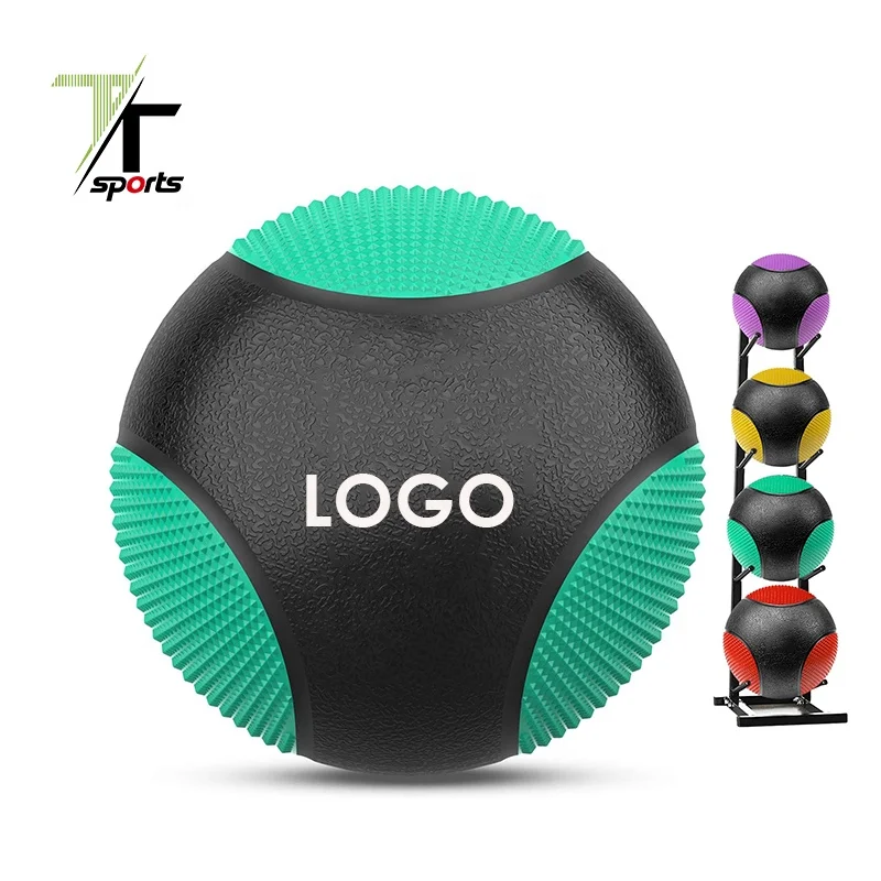 

TTSPORTS Custom Logo Bodybuilding 5KG Wall Ball Rubber Medicine Ball For Training, Blackor customized