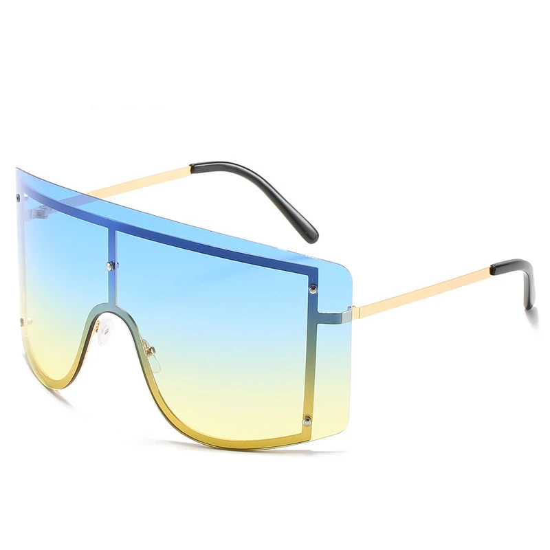 

Flame style exaggerated sunglasses metal frame fashion ocean piece cool sunglasses Unisex Sunglasses