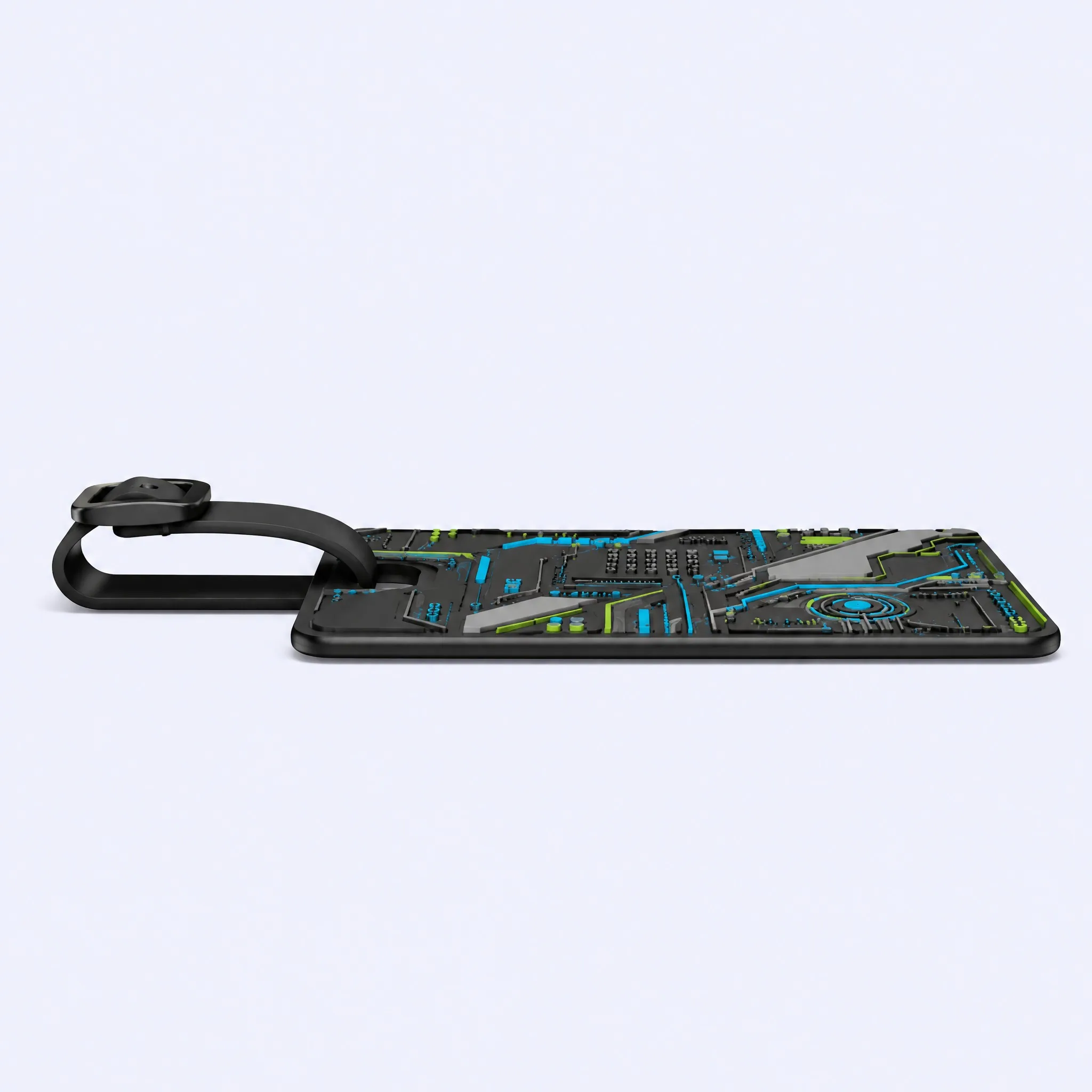 Custom 3D Soft PVC Luggage Tag Horizontal Side Profile Thickness and Flexible Construction