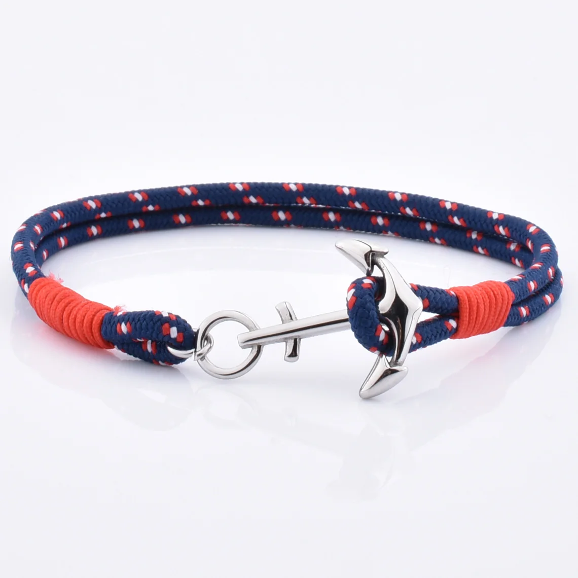 

Special Jewellery Newest Stainless Steel Nylon Nautical Anchor Bracelet For Couple