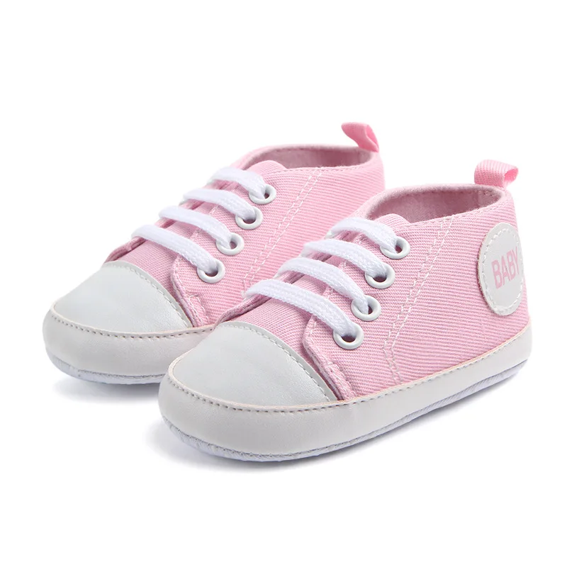 

2021 New Arrive Casual Pink Canvas Shoes for Newborn Baby Girl, White, red