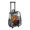 YOBO hot seller teenage girl transparent trolley schoolbag clear backpack bag