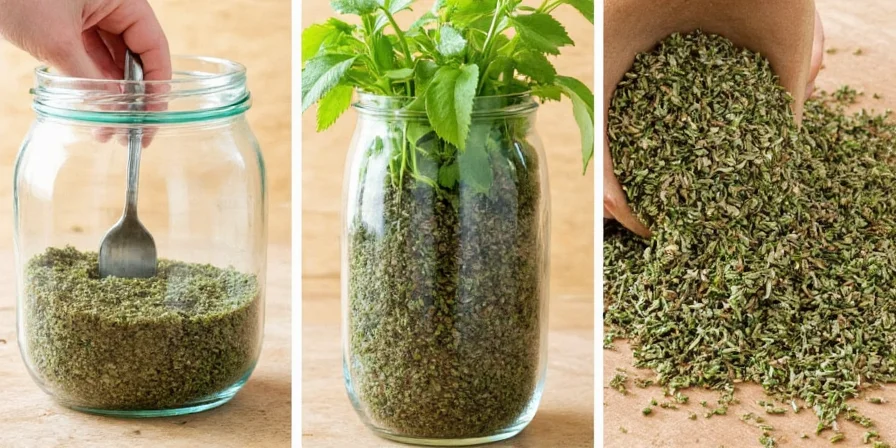 Herb oil ice cubes in tray