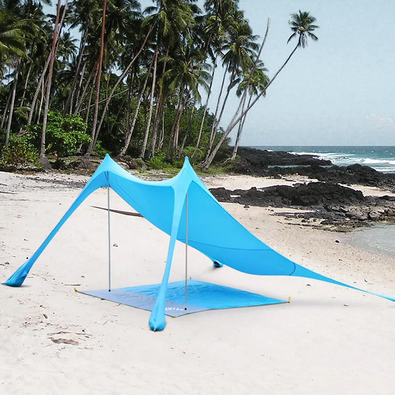 

Portable Camping Shelter Aluminum Poles Awning Beach Tent Sunshade Beach Canopy for Outdoors