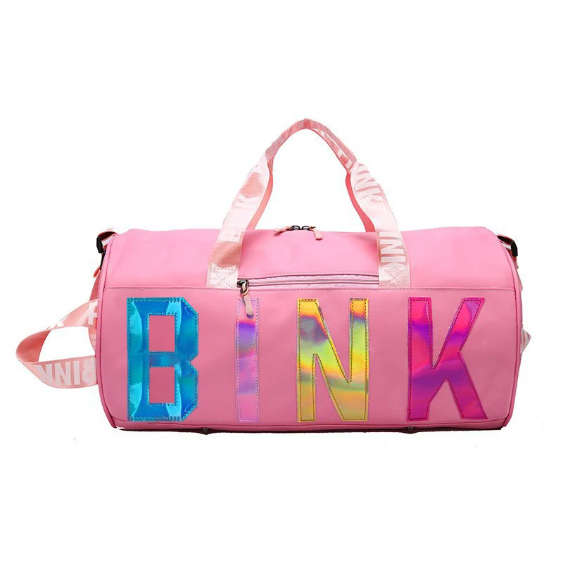 

New Women Sport Gym Bags Famous Brand Large Capacity Folding Pink Travel Duffle Bag Luggage Waterproof, Purple, blue, black, gray, pink,navy, yellow, green, orange, red