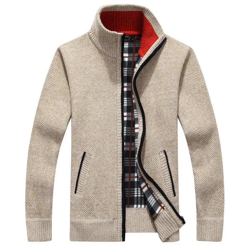 

Cardigan Homme Sweaters Winter Mens clothes Solid Male Autumn Fashion Fit Thick Slim Keep Warm Men Solid Smart Casual Sweaters, Customized color