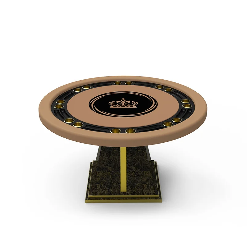 

YH Table Casino Round Gold Cup Holder Poker Card Game Tables With Irregular feet For Gambling