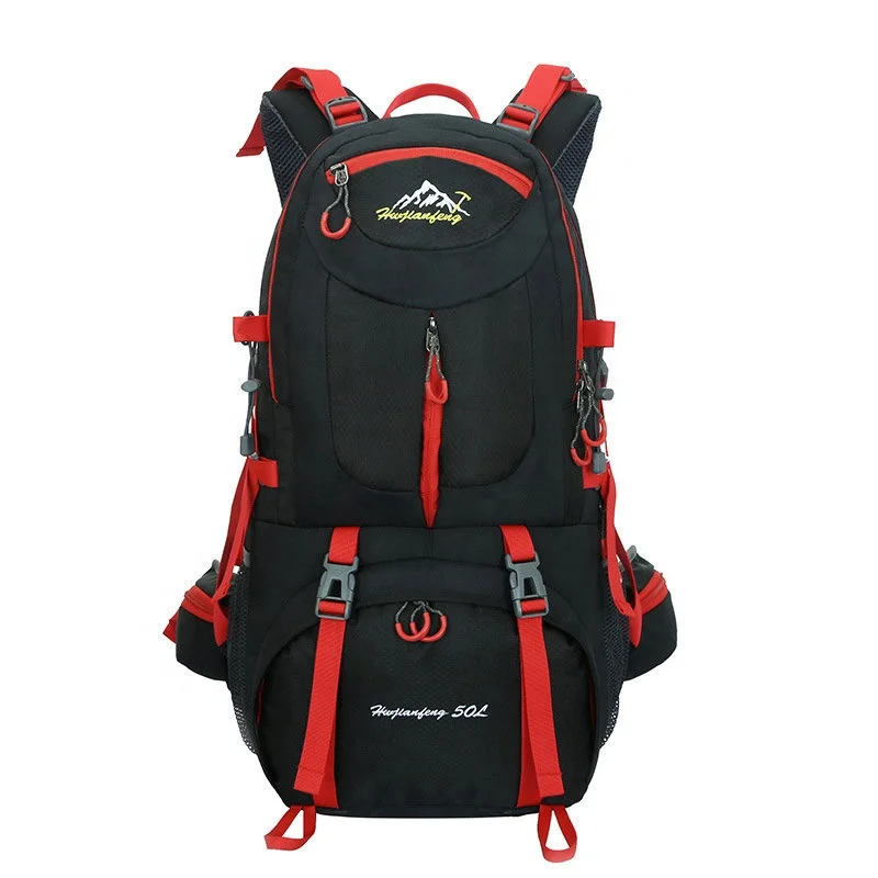 

Hot sale 50L hiking waterproof nylon light weight outdoor sport backpack camping bag, Customized