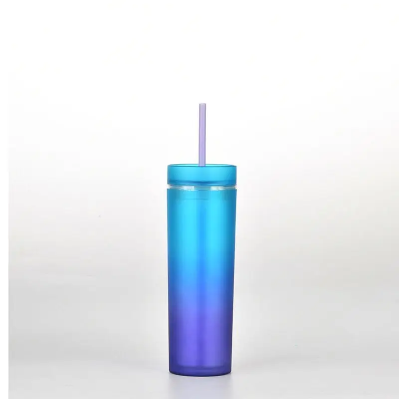 

Modern Ombre Acrylic Double Wall 16oz 450ml Straw Fashion Creative Design Tumblers Party Drinking Cups, Customized