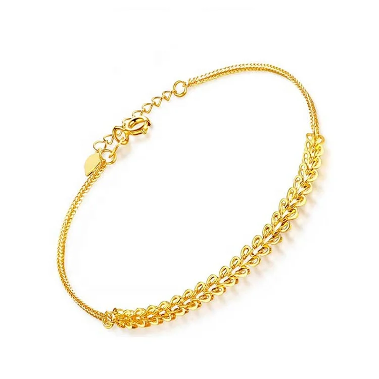 

Firstmadadm 18K Pure Real Solid Yellow Gold Chain Bracelets For Women, Yellow gold,rose gold