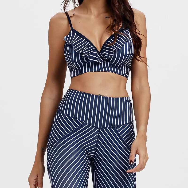 

BBZC170 Factory wholesale printed female sportswear 2 piece set sexy fitness clothing set leisure comfortable yoga set