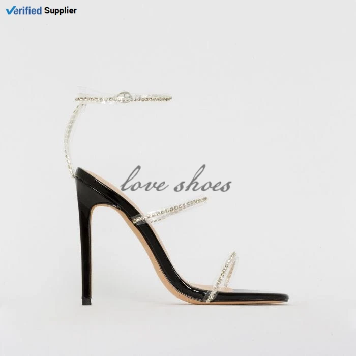 clear stiletto heels with diamonds