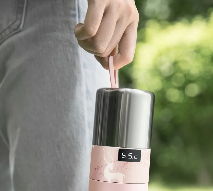 

Free Shipping Intelligent Fast Cooling Bottle 60 Seconds Quick Cool Down Drink Water Reminder Smart Cooling Cup with Hook Ring