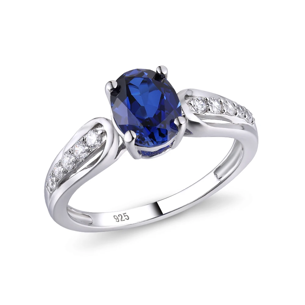 

Hot Sale Original Design fashion 925 Sterling Silver Jewelry Blue Gem Ring Wedding engagement Ring For Girls