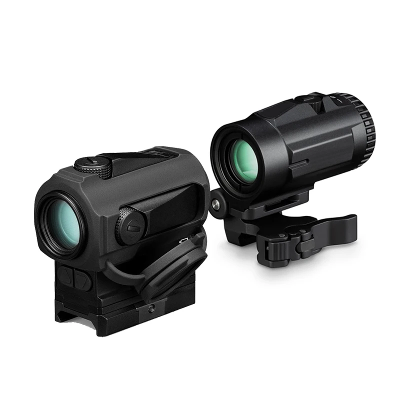 

Tactical Rifle Holographic Red Dot Sight + 3X Magnifier Scope With Switch To Side QD Mount, Black