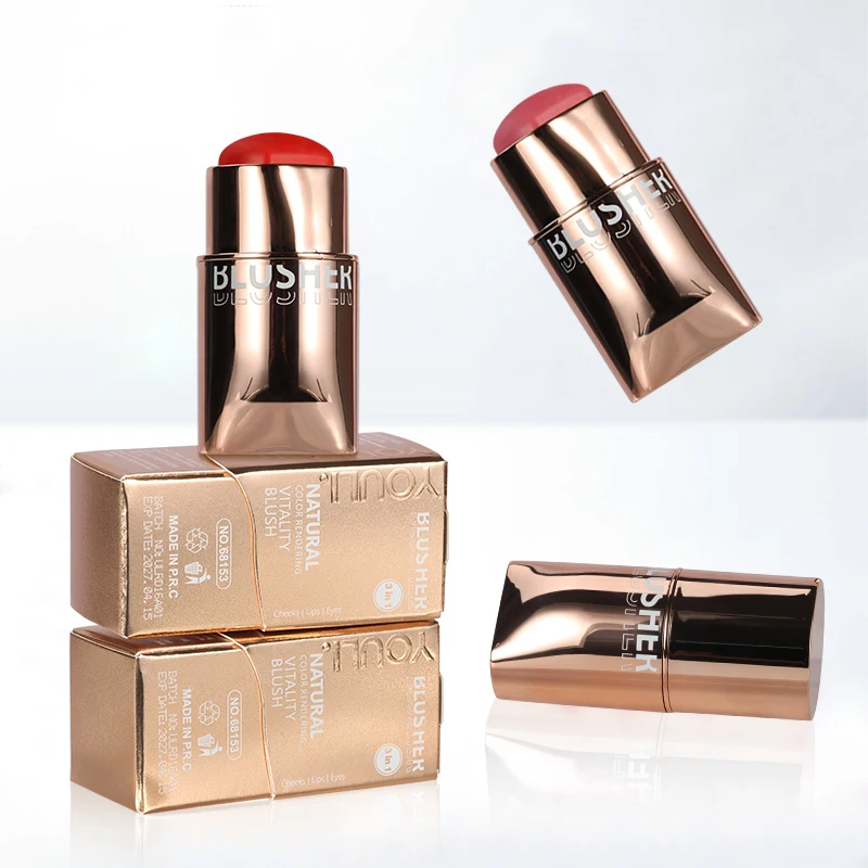 Logo Customization Water Jelly Blush Lip and Cheek Tint Stick Blush for Fair Skin Natural Finish