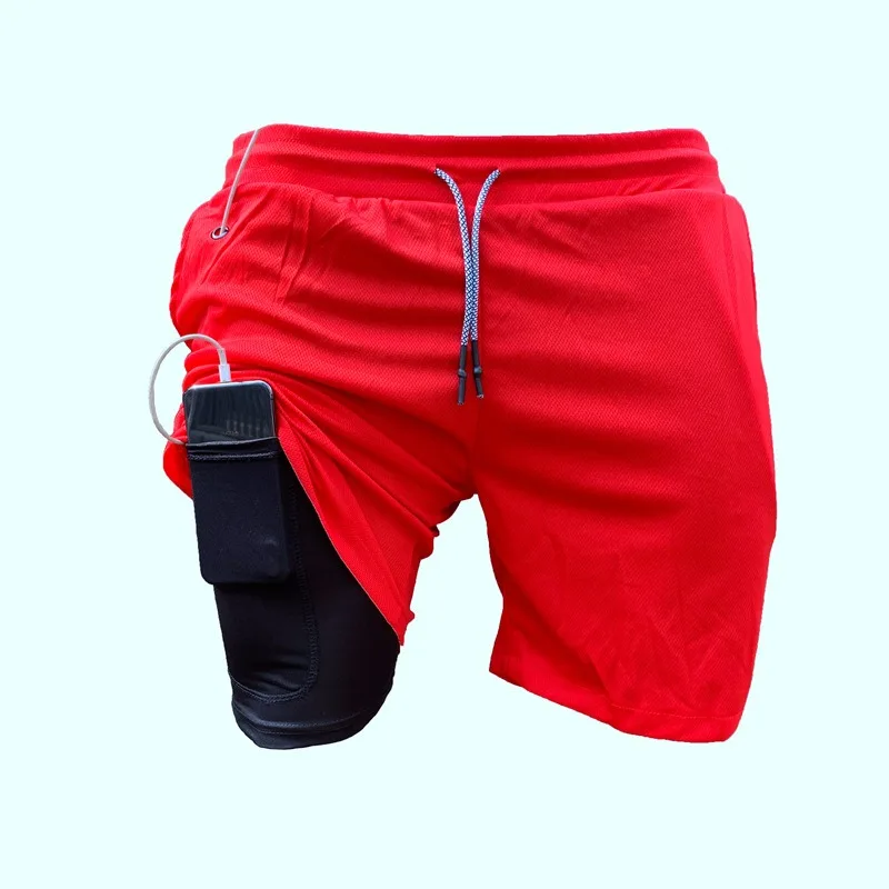 

custom logo man gym sweatpants 2 in 1 compression shorts mens tower loop drawstring running tracksuit fitness sweat men shorts