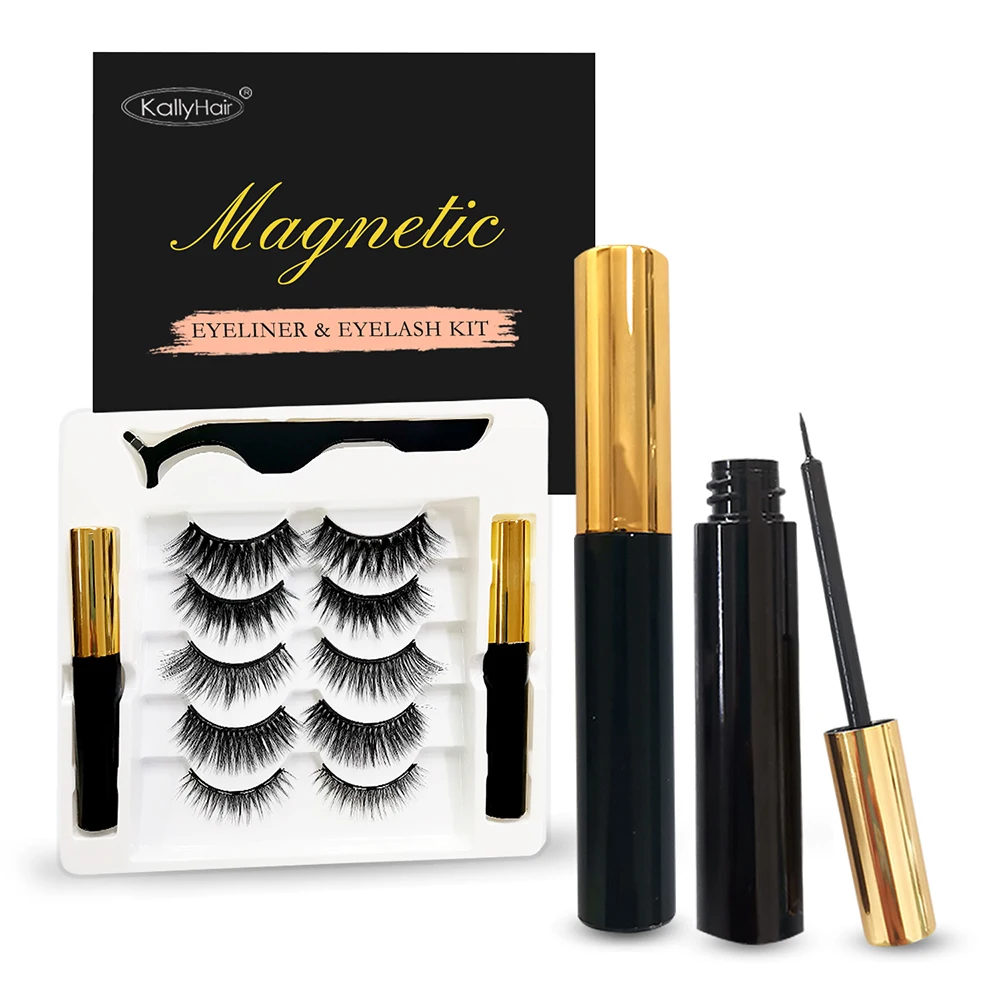 

Custom Top Quality Magnetic Lashes and Liner Kit Handmade Faux Cils Lash Magnetic Set from Magnetic Eyelash Vendor