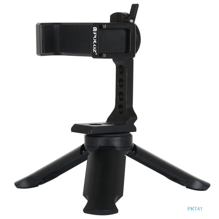 

PULUZ Folding Plastic Tripod and Shooting Metal Clamp with Cold Shoe for mobile phone, Black