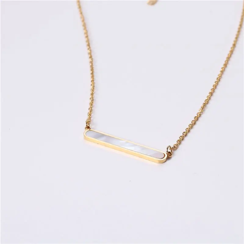 

Women Jewelry 18K Gold Plated Shell Bar Pendant Choker Necklace Stainless Steel Jewelry Wholesale
