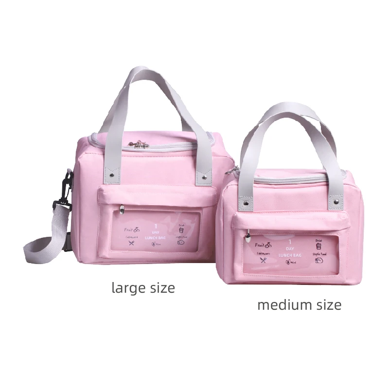 

Hot sale High capacity design pure color waterproof new fashion insulated carry cooler lunch bag for food