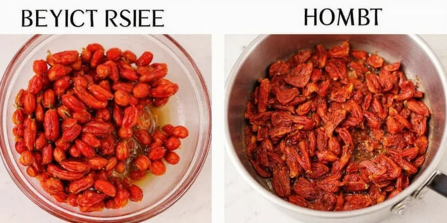 Blending soaked chiles