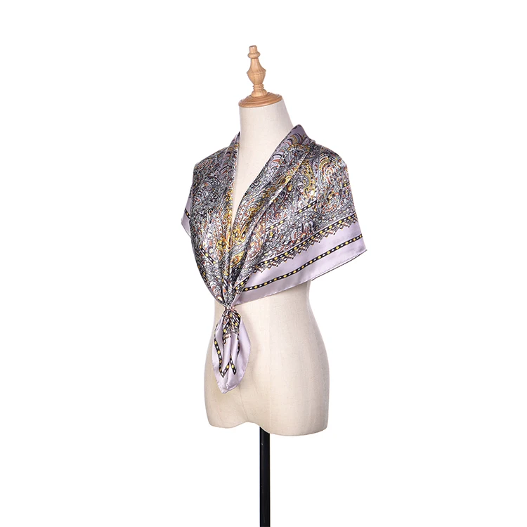 

Factory Manufacturing 100% Pure Silk Scarves Square Women Custom Digital Printed Silk Scarves