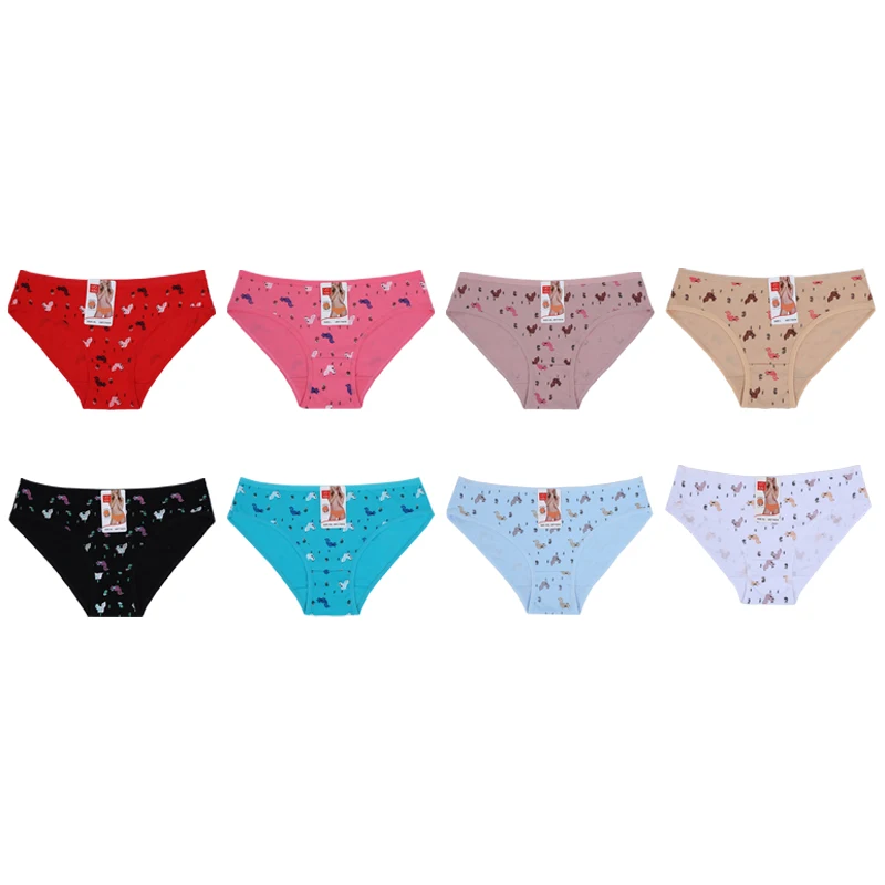 

UOKON animal low price ladies cotton breathable women underwear panties, 8 colors
