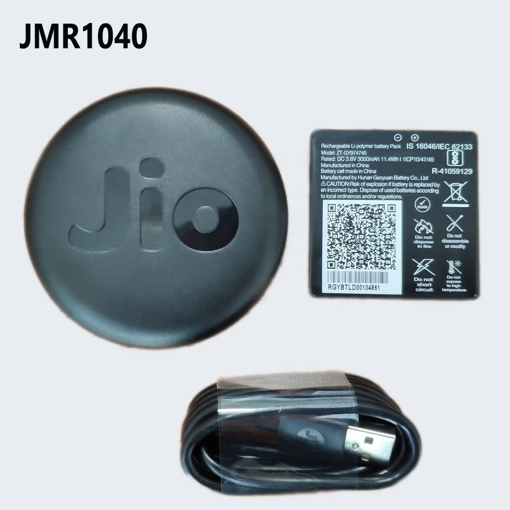 

4G LTE Pocket Wifi Wireless Router Hotspot Reliance Jio JMR1040 Support B3/5/40, Black/white