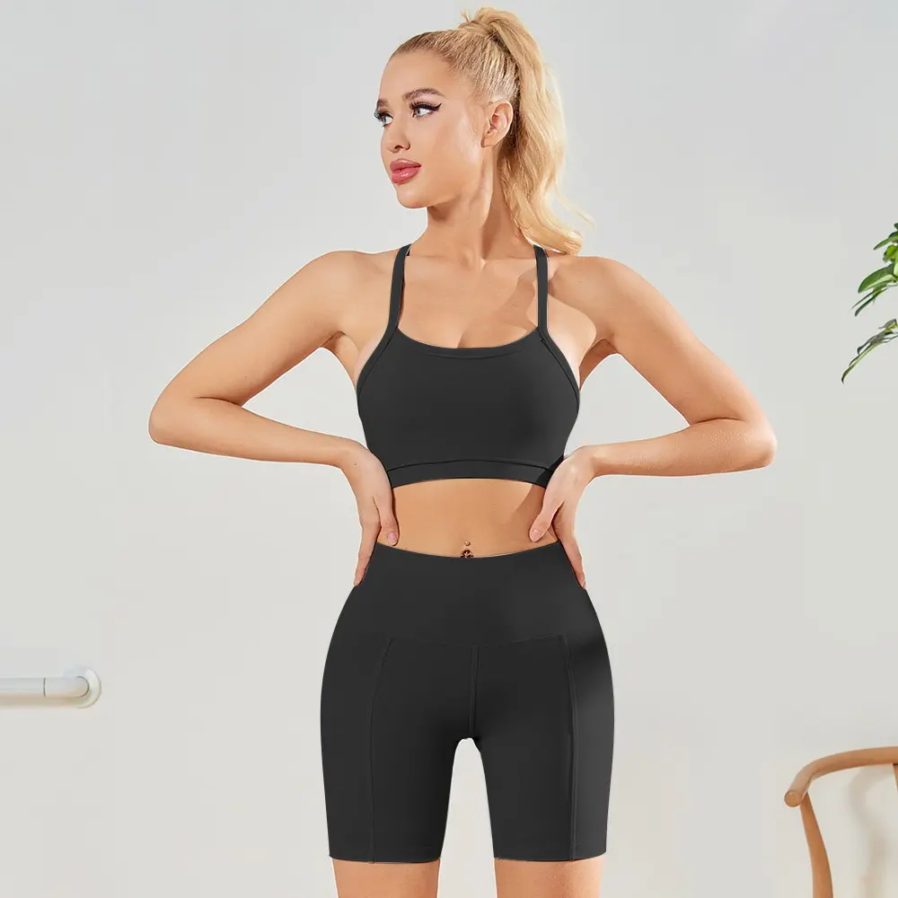 

2021 Fitness Wear Yoga Apparels Women Outdoor Seamless Gym Wear Sets Blank Sport Yoga Bra And Leggings Active Wear Sets, As picture