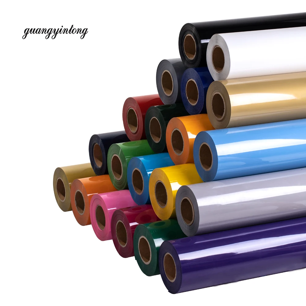 Guangyintong Heat Transfer Vinyl Pvc Pu Flex Htv Vinyl Transfer Film Vinilo Textil Hydro Dipping Vinyl Roll Bundle for Clothing
