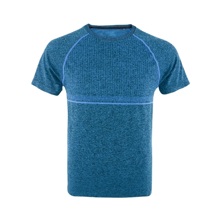 

SMASYS Custom Logo Breathable Gym Fitness Running Polyester Quick Dry Sports T Shirt, Blue gray
