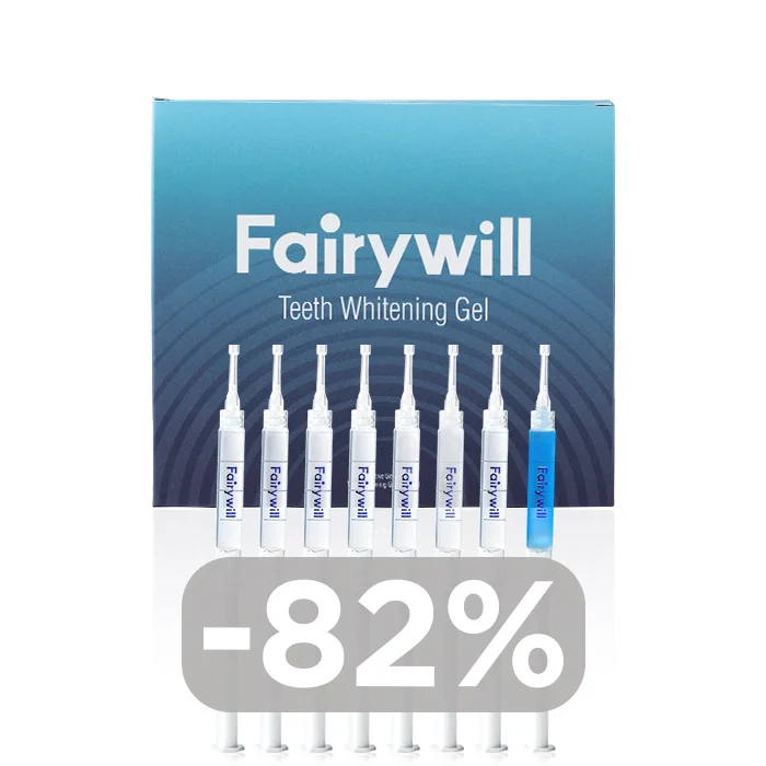 

Fairywill FW CP35 8PCS & 6% HP Phthalimido Peroxyhexanoic Acid Non Hydrogen Peroxid PAP Teeth Whitening Strips Gel Syringe, White