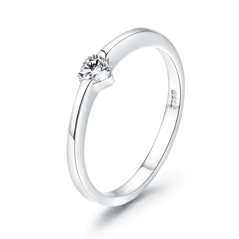 

Simple Heart 925 Sterling Silver Luminous Finger Rings