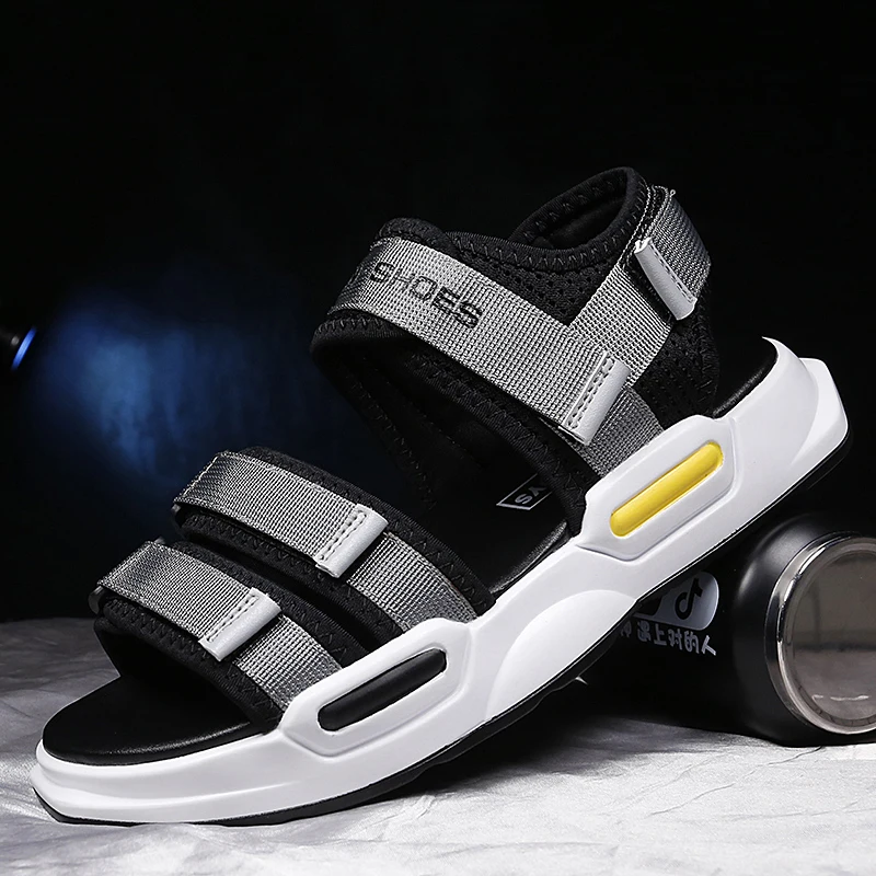 

Hot Selling Light Weight Shoe Sandal Men's Multi Color male Summer other Sandals Air Cushion Support flat Sandals For Men, Black