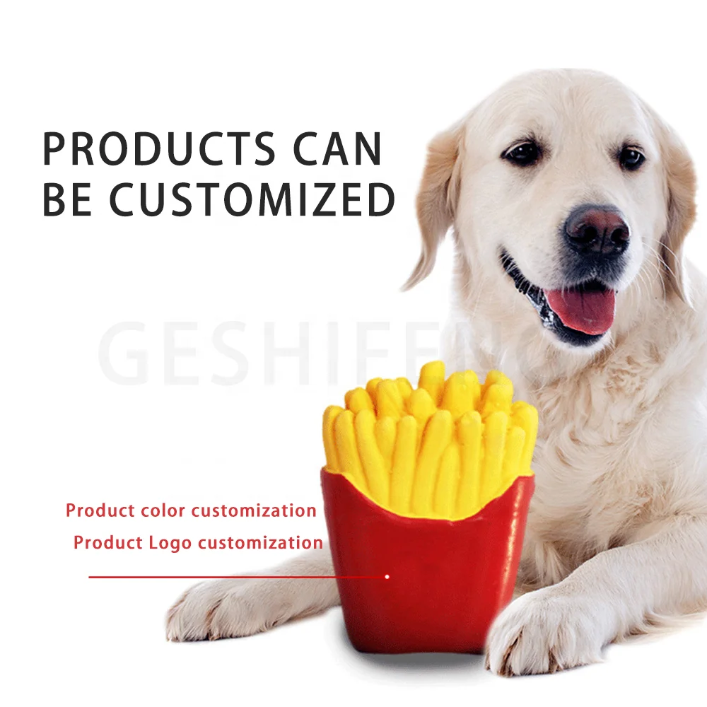 

Drop Shipping Latex Dog Toys Squeak Latex Fries Pet Toy Chew Interactive Dog Toy Pet Latex Food, Picture showed