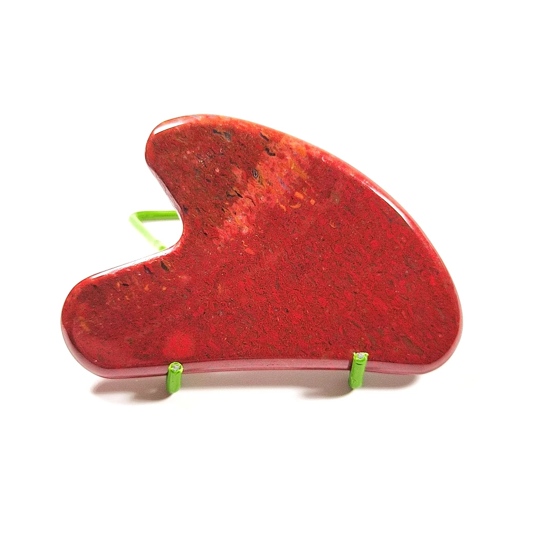 

Online shop gua sha mookaite jasper massage tool heart guasha stone