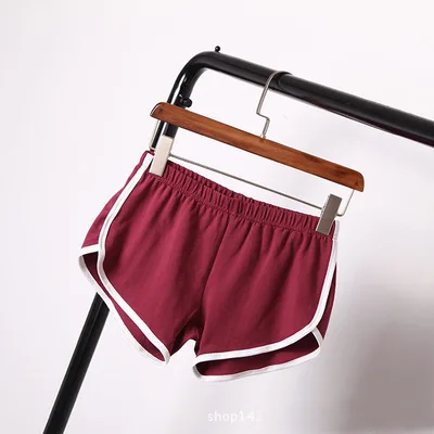 

Summer Fashion solid color Elastic Waist girls yoga pants gym shorts woman