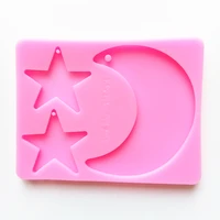 

Shiny moon and starsn silicone keychain mold silicona DIY epoxy resin molds for keychains