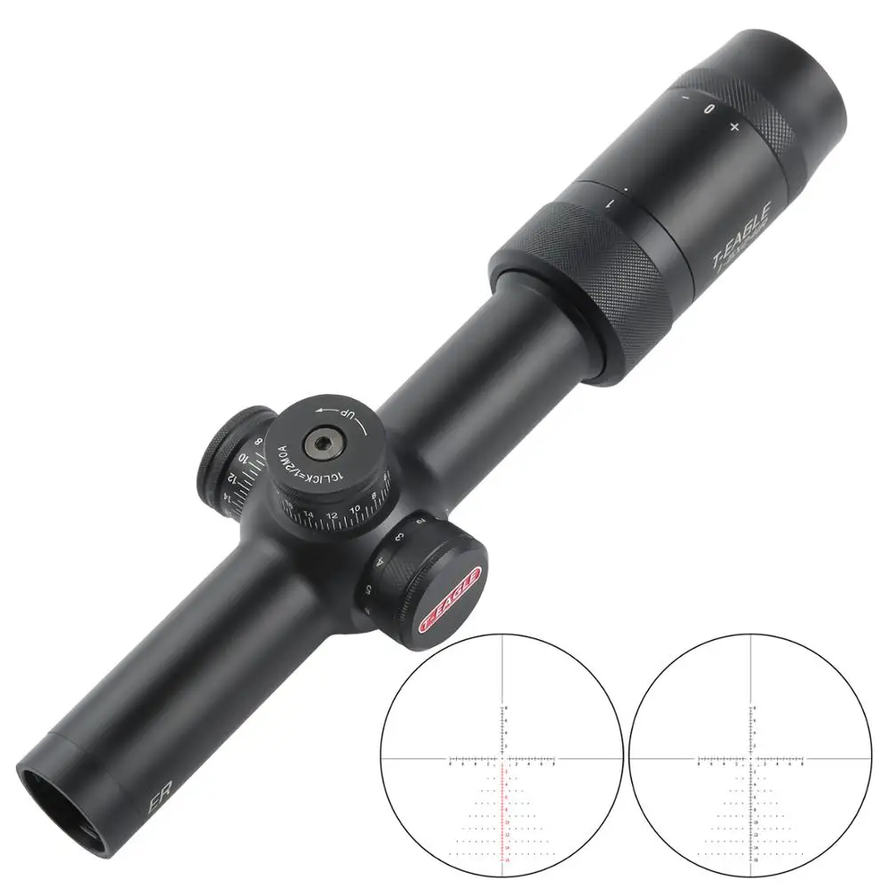 

Hunting Rifle scope T-EAGLE ER 1-6X24IR Green Red Illuminated Fast target tactical sniper optical sights for pcp air gun, Black