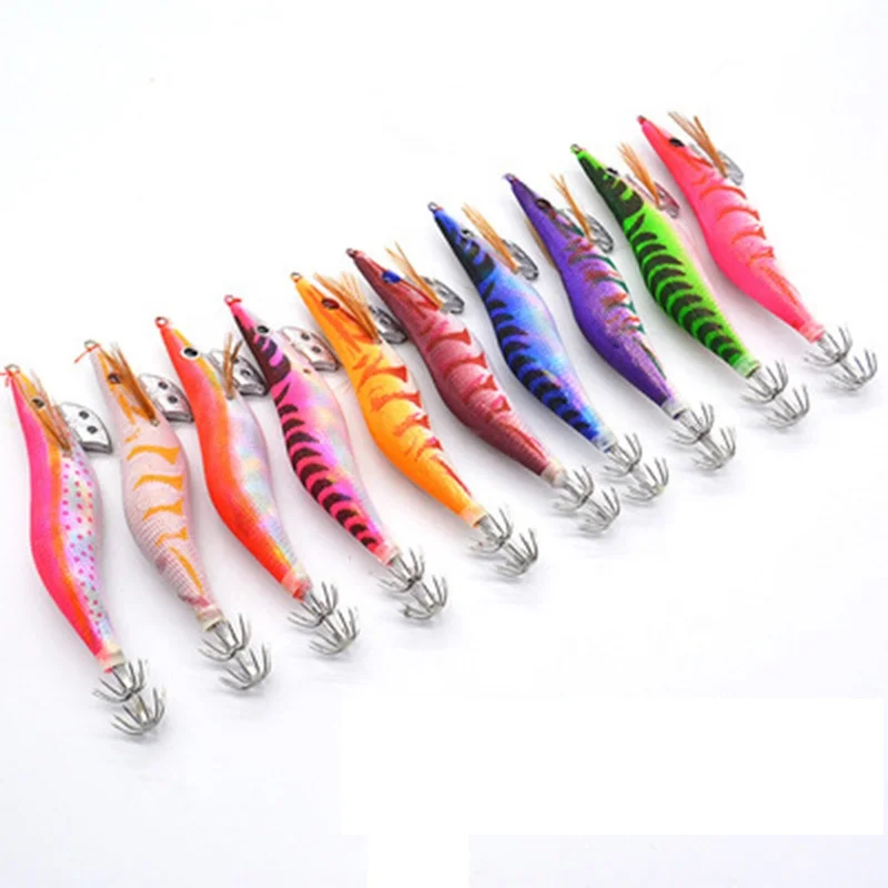 

Jig Salt Water Sea Fishing Luminous wooden fishing lure 3D Eyes Lead Artificial Bait Metal Jigging, 10 colors