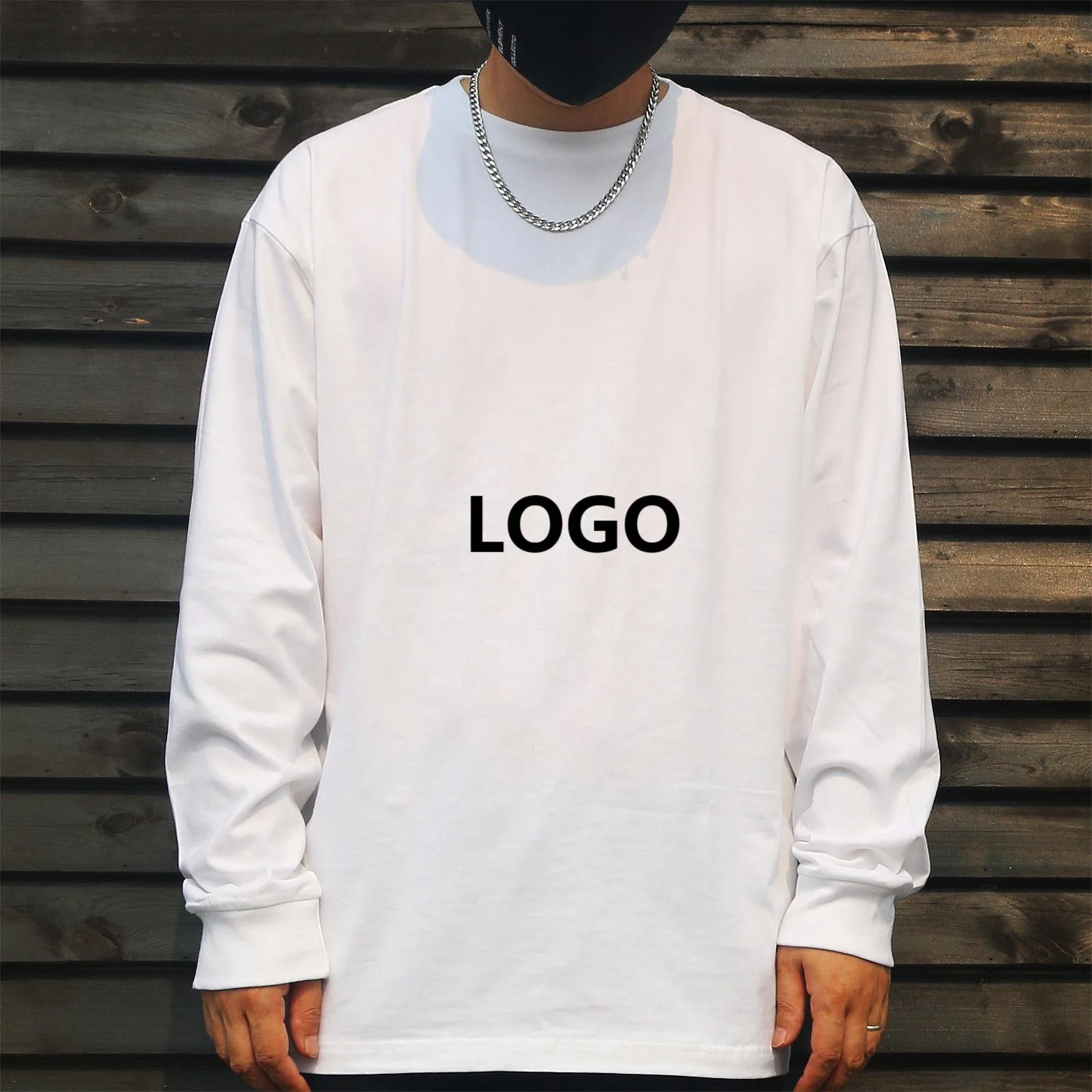 

high quality custom camisetas hombre personal 100% cotton blank men oversized t shirts long sleeve t-shirt tshirt, Black white support color customize