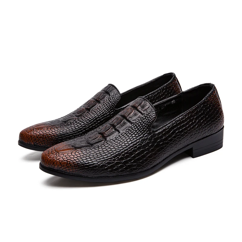 

zapato de cocodrilo Krokodil genuine leather crocodile skin shoes men loafers, Black, brown