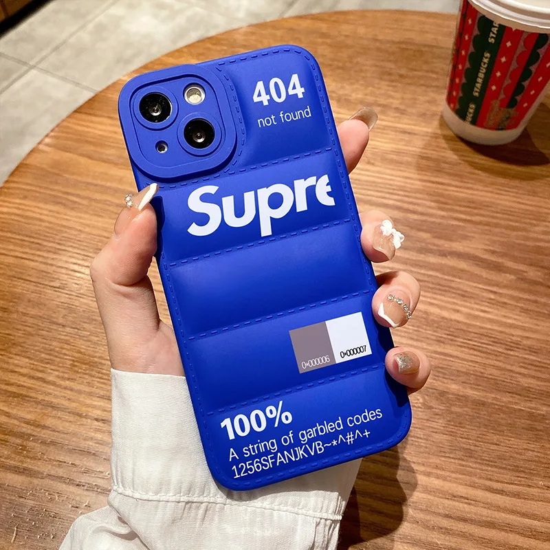 

Fashion The Puffer Case Down Jacket Phone Cover Silicone Mobile Phone Case For iPhone 13 12 11 Pro Max X XR XS Max 7 8 Plus
