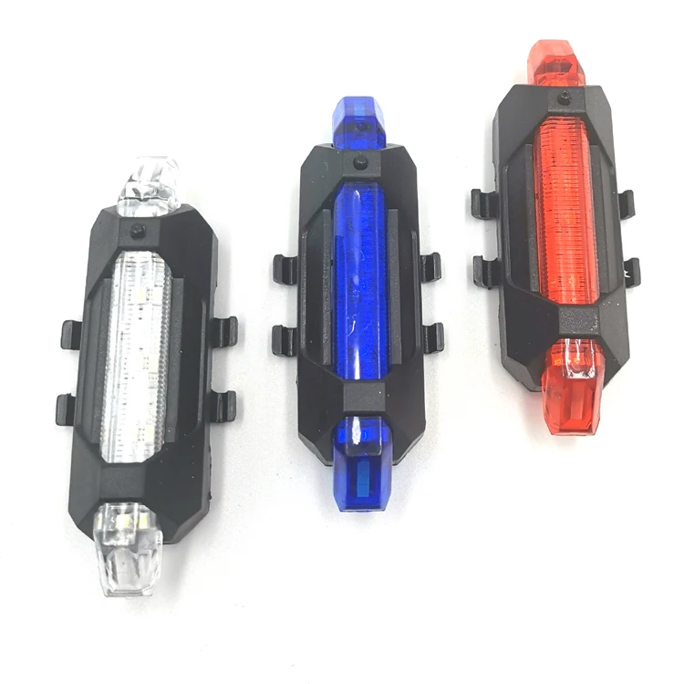front rear 5 led USB rechargeable bike lights small red white light waterproof 